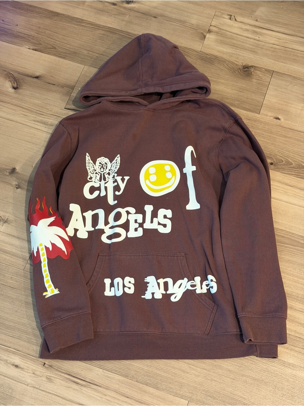 PacSun Brown Hoodie with White Logo Accent